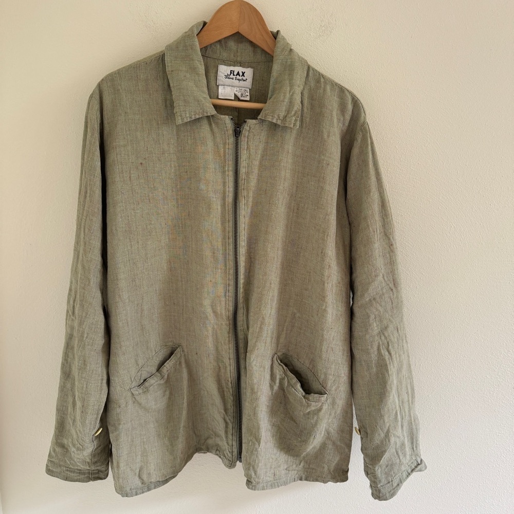 Flax Linen Zip Jacket Medium